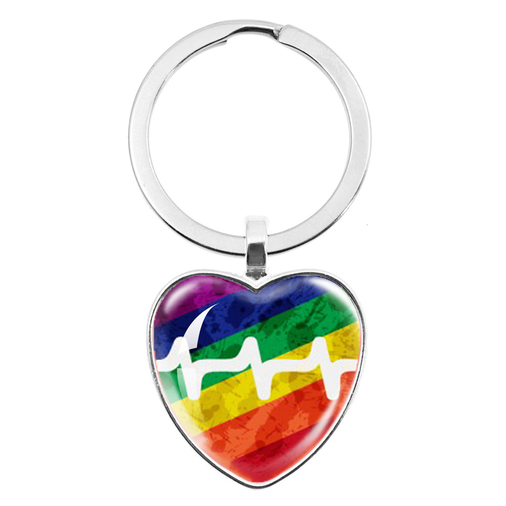 Wholesale LGBT Rainbow Love Metal Keychain